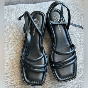 No Boundaries Black Strappy Sandals